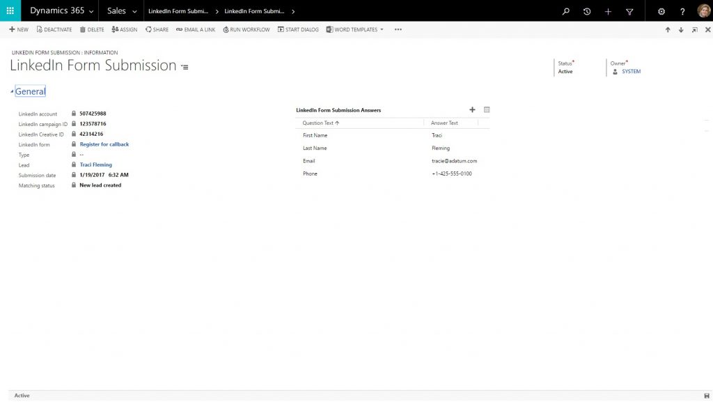 Microsoft Dynamics 365 Connector for LinkedIn Lead Gen Forms - From ...